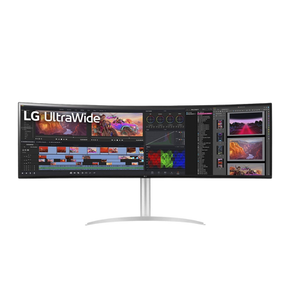 LG 49" 49WQ95C-W Curved UltraWide Dual QHD Monitor, Nano IPS 144Hz- DP,HDMI,USB-C with built in speaker